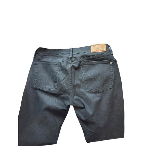 Guess‎ Lincoln Slim Straight Black Jeans W36/L30 W/Guess Triangle Stretch Aged - Picture 3 of 14